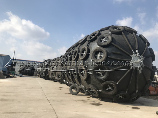 80kpa Aging Resistant Floating Pneumatic Fender Natural Rubber Net Yokohama Type Fender