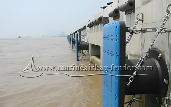 Durable Marine Dock Rubber Fenders Customized With Stainless Steel Chain