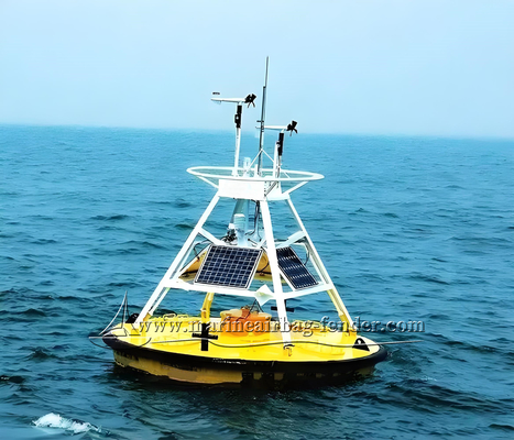 Cylindrical Marine Buoy Customized Ocean Buoy With Solar Panels / Real Time Data
