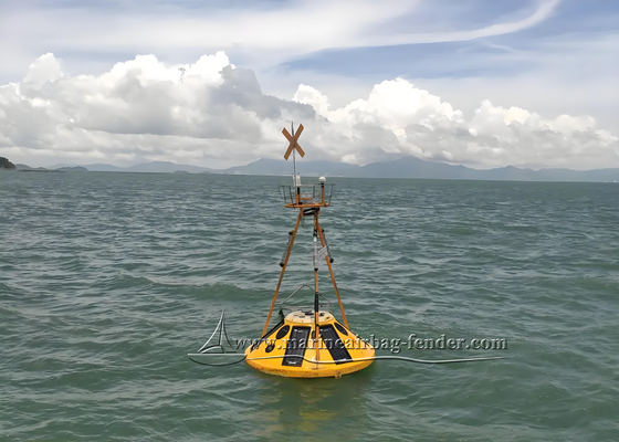 Cylindrical Marine Buoy Customized Ocean Buoy With Solar Panels / Real Time Data