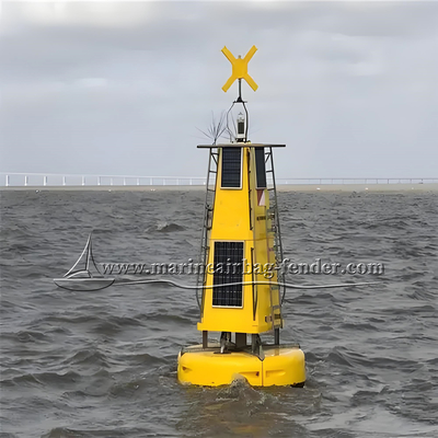 Cylindrical Marine Buoy Customized Ocean Buoy With Solar Panels / Real Time Data